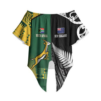 Custom Rugby South Africa New Zealand Greatest Rivals Off Shoulder Wrap Waist Top Tribal Motifs LT7 - Polynesian Pride