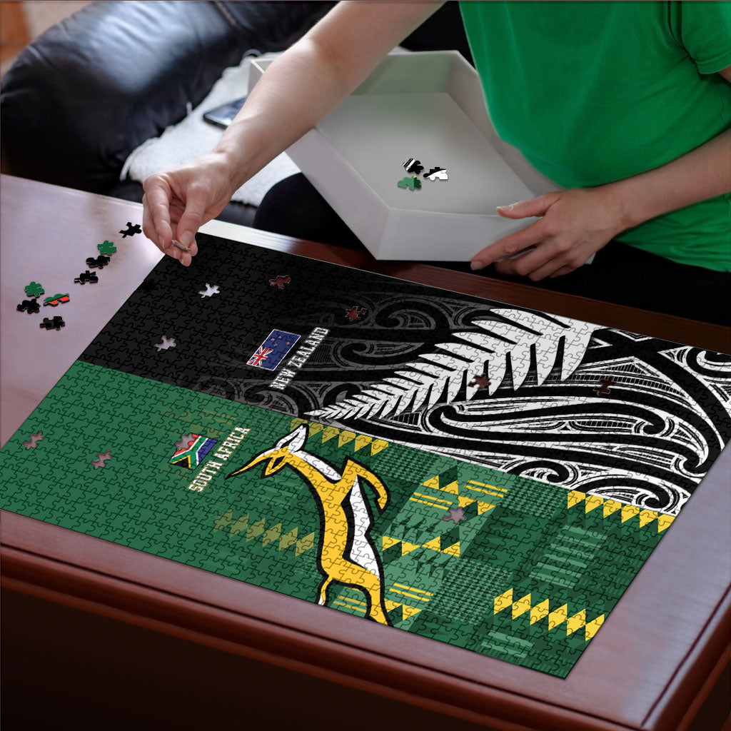 Rugby South Africa New Zealand Greatest Rivals Puzzle Tribal Motifs LT7 - Polynesian Pride