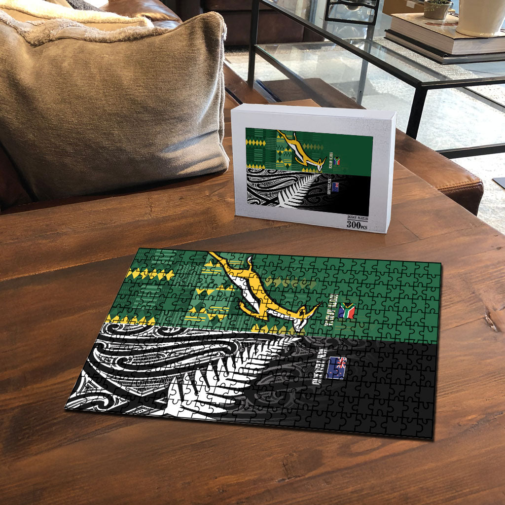Rugby South Africa New Zealand Greatest Rivals Puzzle Tribal Motifs LT7 - Polynesian Pride