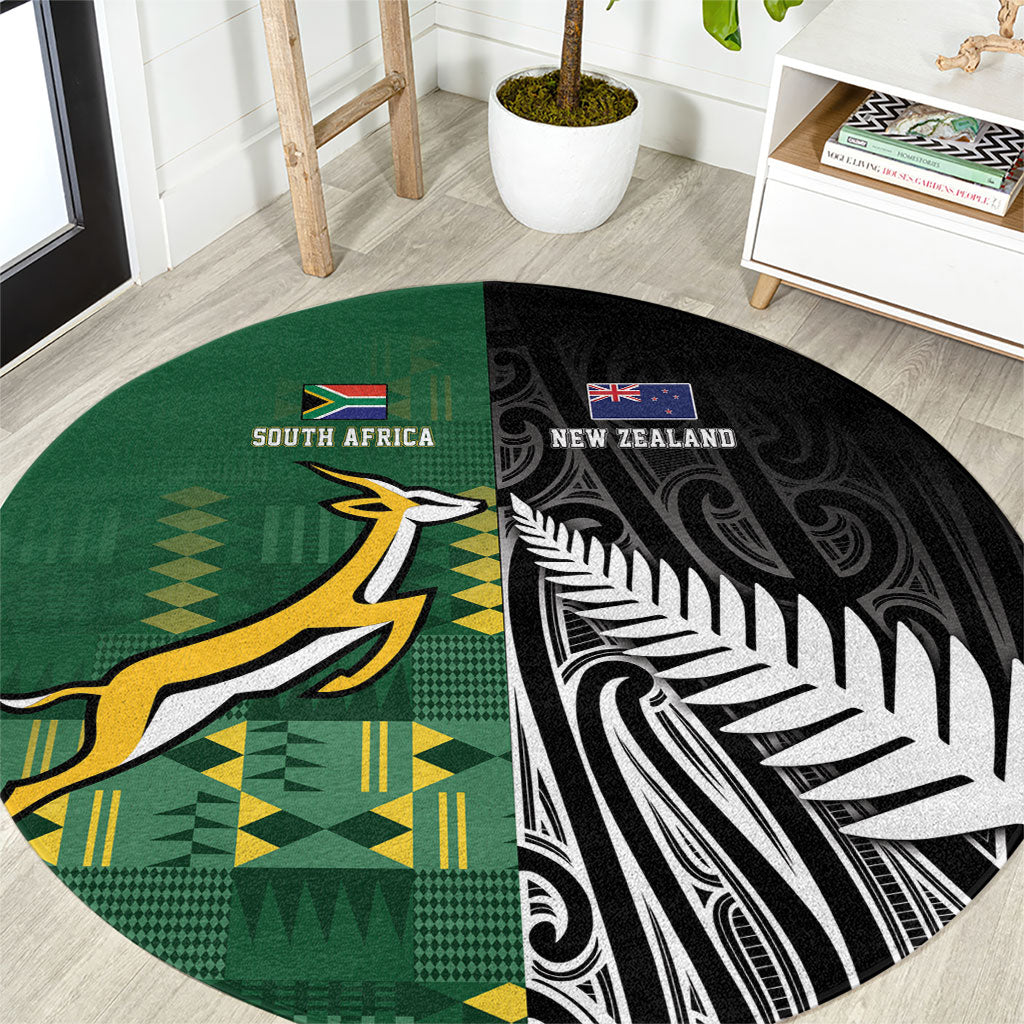 Rugby South Africa New Zealand Greatest Rivals Round Carpet Tribal Motifs LT7 Multicolor - Polynesian Pride