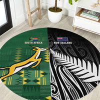 Rugby South Africa New Zealand Greatest Rivals Round Carpet Tribal Motifs LT7 Multicolor - Polynesian Pride