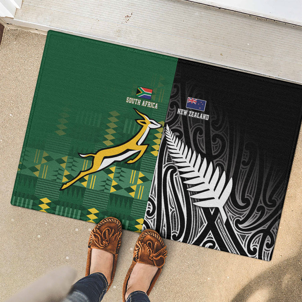 Rugby South Africa New Zealand Greatest Rivals Rubber Doormat Tribal Motifs LT7 - Polynesian Pride