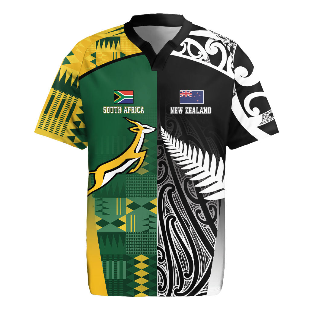 Custom Rugby South Africa New Zealand Greatest Rivals Rugby Jersey Tribal Motifs LT7 Multicolor - Polynesian Pride