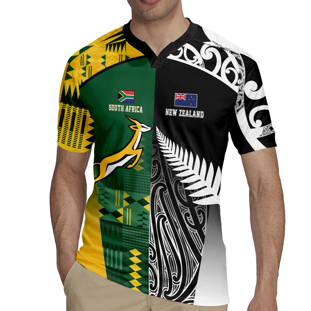Custom Rugby South Africa New Zealand Greatest Rivals Rugby Jersey Tribal Motifs LT7 - Polynesian Pride