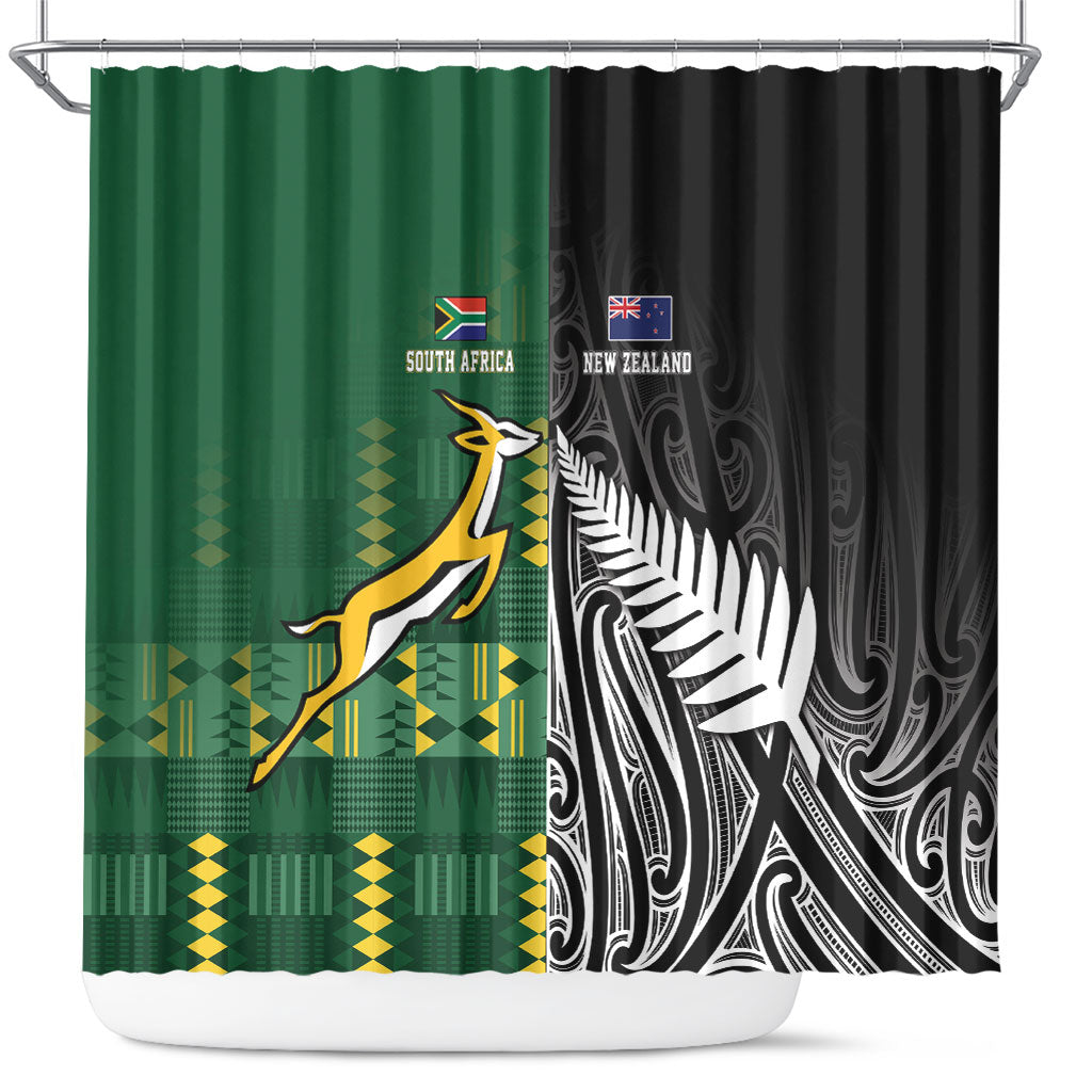 Rugby South Africa New Zealand Greatest Rivals Shower Curtain Tribal Motifs LT7 Multicolor - Polynesian Pride