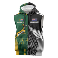 Custom Rugby South Africa New Zealand Greatest Rivals Sleeveless Hoodie Tribal Motifs LT7 Multicolor - Polynesian Pride