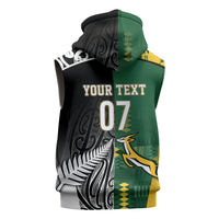 Custom Rugby South Africa New Zealand Greatest Rivals Sleeveless Hoodie Tribal Motifs LT7 - Polynesian Pride