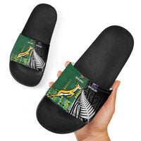 Rugby South Africa New Zealand Greatest Rivals Slide Sandals Tribal Motifs LT7 - Polynesian Pride