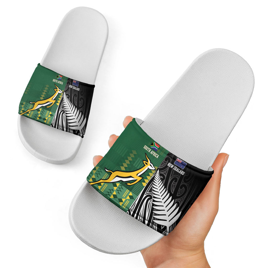 Rugby South Africa New Zealand Greatest Rivals Slide Sandals Tribal Motifs LT7 - Polynesian Pride