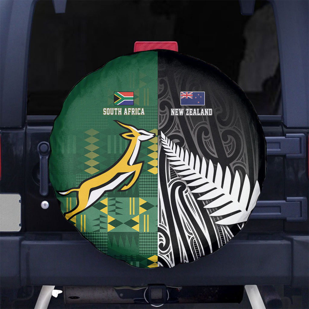 Rugby South Africa New Zealand Greatest Rivals Spare Tire Cover Tribal Motifs LT7 No hole Multicolor - Polynesian Pride