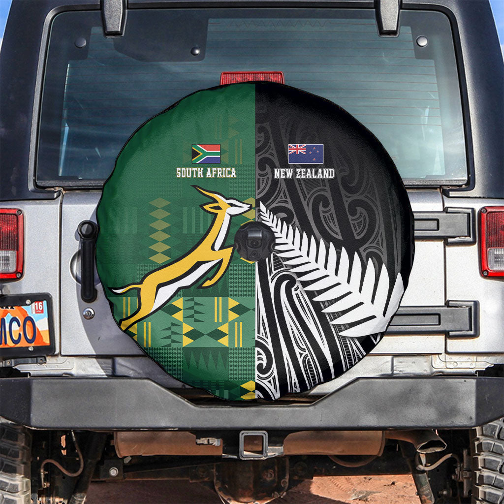 Rugby South Africa New Zealand Greatest Rivals Spare Tire Cover Tribal Motifs LT7 Multicolor - Polynesian Pride