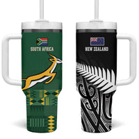 Rugby South Africa New Zealand Greatest Rivals Tumbler With Handle Tribal Motifs LT7 One Size: 40 oz Multicolor - Polynesian Pride