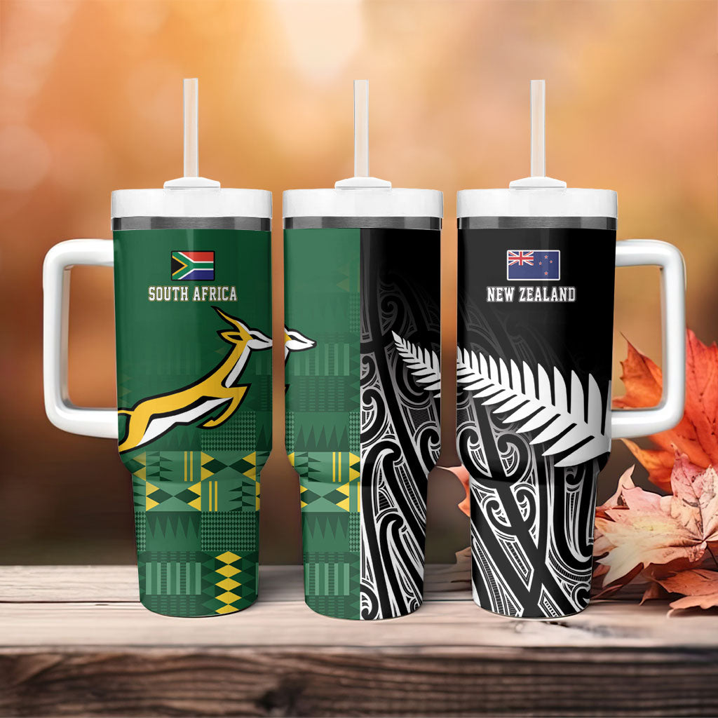 Rugby South Africa New Zealand Greatest Rivals Tumbler With Handle Tribal Motifs LT7 - Polynesian Pride