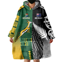 Custom Rugby South Africa New Zealand Greatest Rivals Wearable Blanket Hoodie Tribal Motifs LT7 - Polynesian Pride