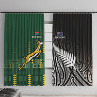 Rugby South Africa New Zealand Greatest Rivals Window Curtain Tribal Motifs LT7 With Hooks Multicolor - Polynesian Pride