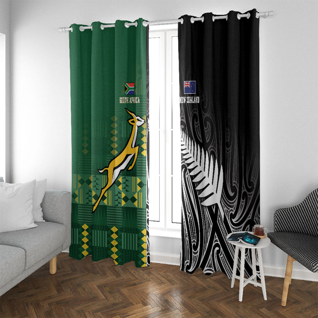 Rugby South Africa New Zealand Greatest Rivals Window Curtain Tribal Motifs LT7 With Grommets Multicolor - Polynesian Pride