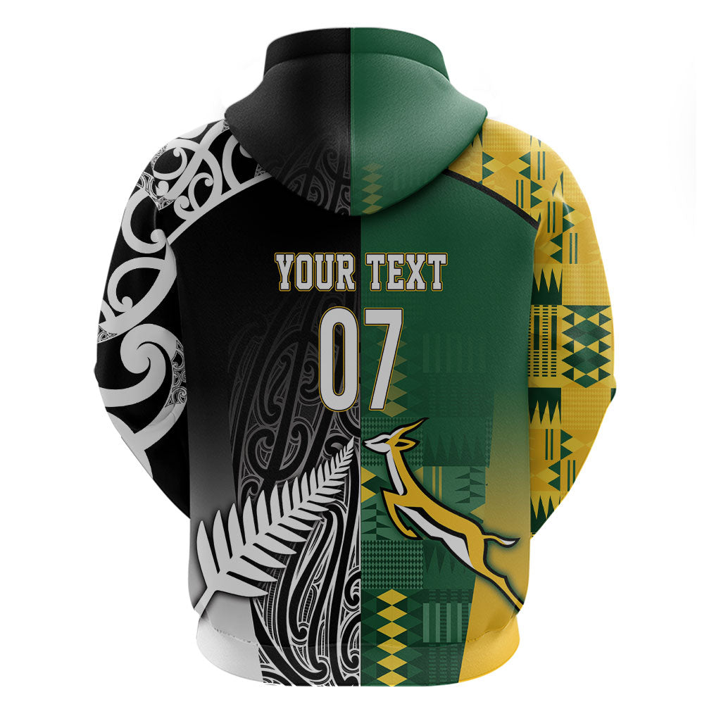 Custom Rugby South Africa New Zealand Greatest Rivals Zip Hoodie Tribal Motifs LT7 - Polynesian Pride