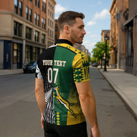 Custom Rugby South Africa New Zealand Greatest Rivals Zipper Polo Shirt Tribal Motifs LT7 - Polynesian Pride