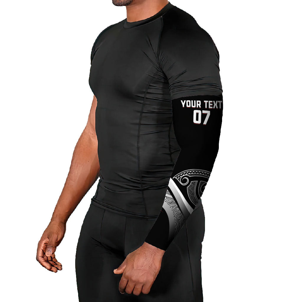 Aotearoa Maori Rugby Custom Arm Sleeves Kapa O Pango LT7 - Polynesian Pride