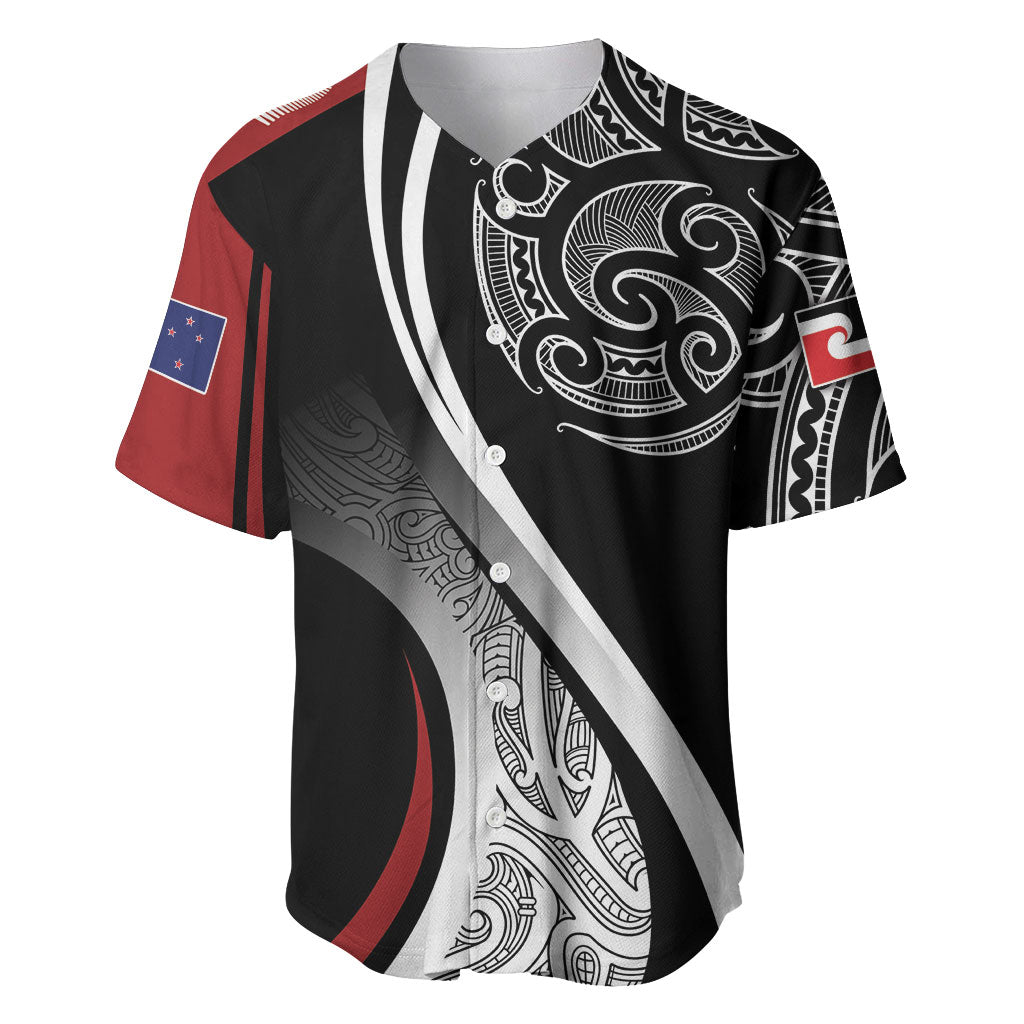 Aotearoa Maori Rugby Custom Baseball Jersey Kapa O Pango LT7 Black - Polynesian Pride
