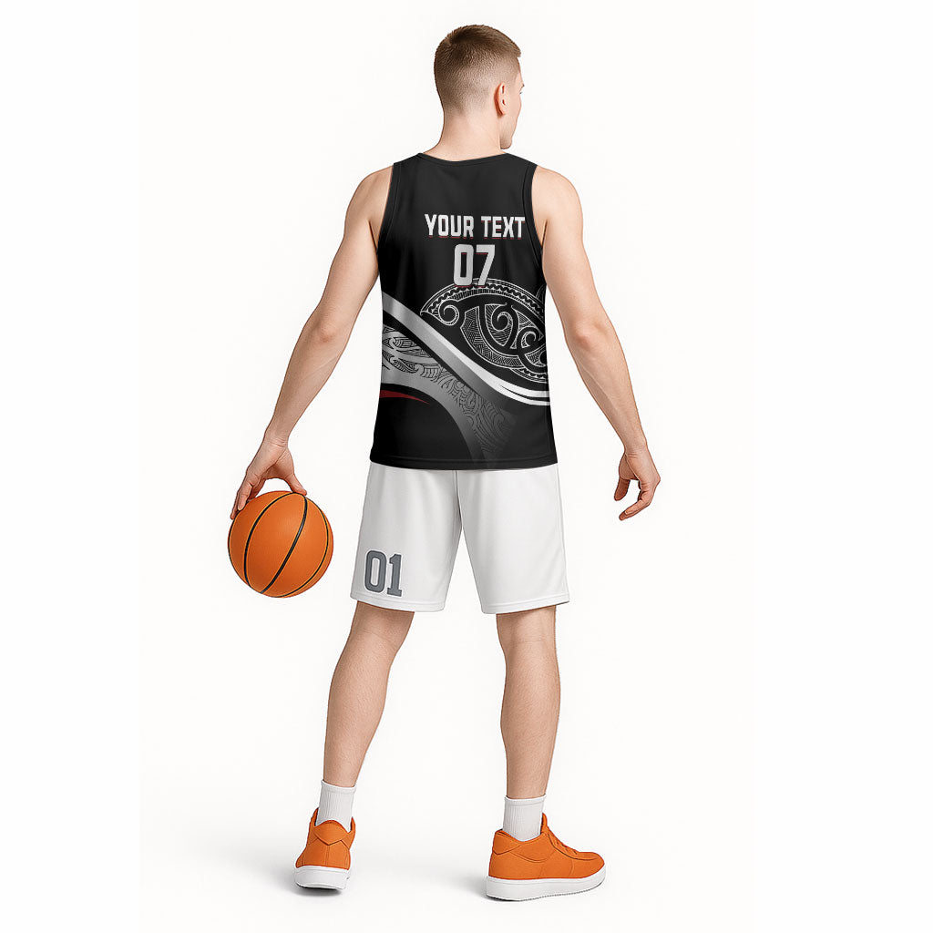 Aotearoa Maori Rugby Custom Basketball Jersey Kapa O Pango LT7 - Polynesian Pride