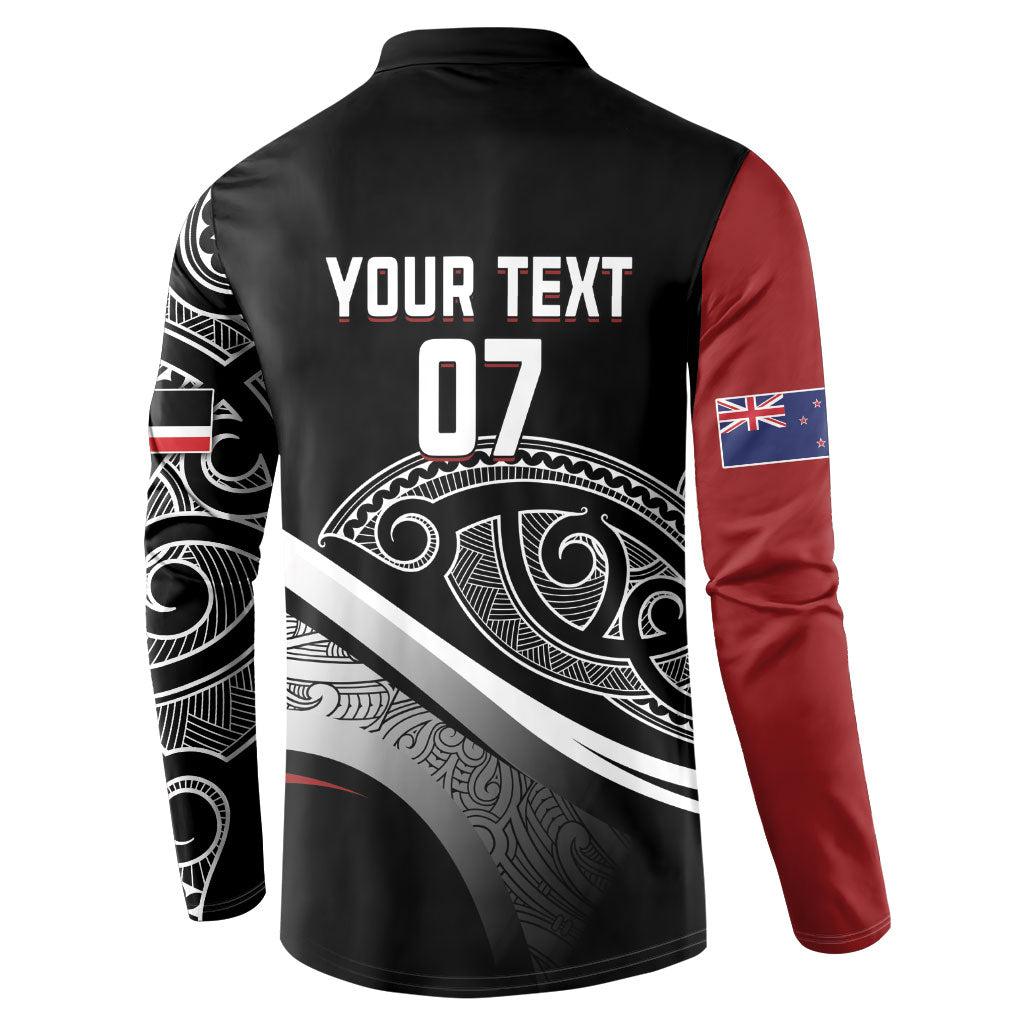 Aotearoa Maori Rugby Custom Button Sweatshirt Kapa O Pango LT7 - Polynesian Pride