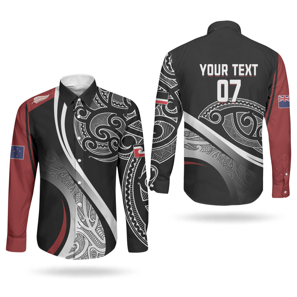 Aotearoa Maori Rugby Custom Couples Matching Mermaid Dress and Long Sleeve Button Shirt Kapa O Pango LT7 - Polynesian Pride