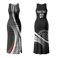 Aotearoa Maori Rugby Custom Couples Matching Tank Maxi Dress and Hawaiian Shirt Kapa O Pango LT7 - Polynesian Pride