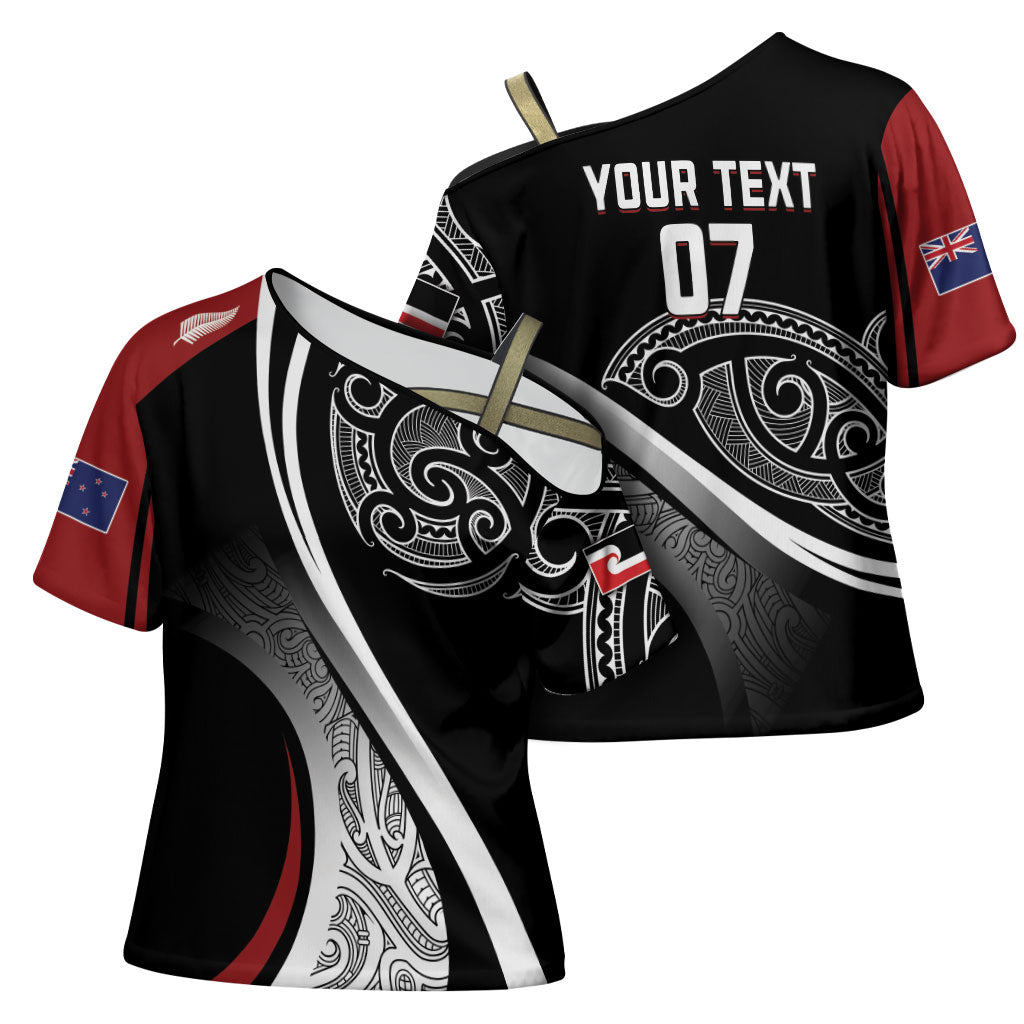 Aotearoa Maori Rugby Custom Cross Shoulder Shirt Kapa O Pango LT7 - Polynesian Pride