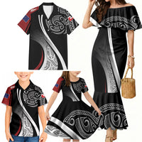 Aotearoa Maori Rugby Custom Family Matching Mermaid Dress and Hawaiian Shirt Kapa O Pango LT7 - Polynesian Pride