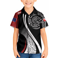 Aotearoa Maori Rugby Custom Kid Hawaiian Shirt Kapa O Pango LT7 Kid Black - Polynesian Pride