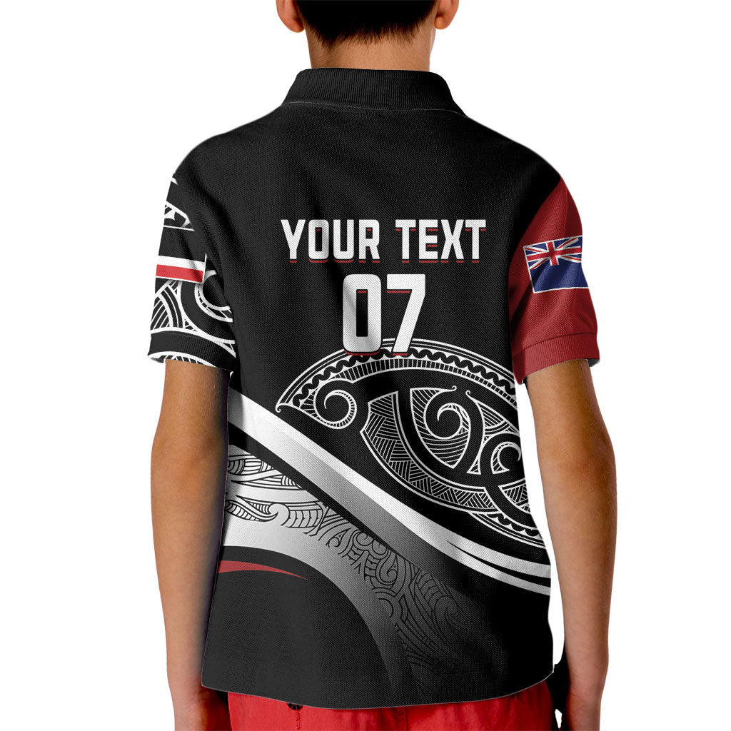 Aotearoa Maori Rugby Custom Kid Polo Shirt Kapa O Pango LT7 - Polynesian Pride