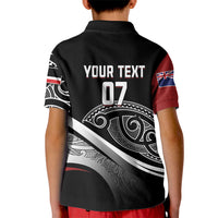 Aotearoa Maori Rugby Custom Kid Polo Shirt Kapa O Pango LT7 - Polynesian Pride