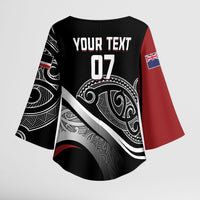 Aotearoa Maori Rugby Custom Kimono Sleeve Blouse Kapa O Pango LT7 - Polynesian Pride