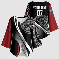 Aotearoa Maori Rugby Custom Kimono Sleeve Blouse Kapa O Pango LT7 - Polynesian Pride