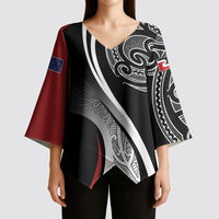 Aotearoa Maori Rugby Custom Kimono Sleeve Blouse Kapa O Pango LT7 - Polynesian Pride