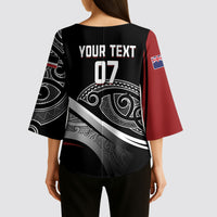 Aotearoa Maori Rugby Custom Kimono Sleeve Blouse Kapa O Pango LT7 - Polynesian Pride