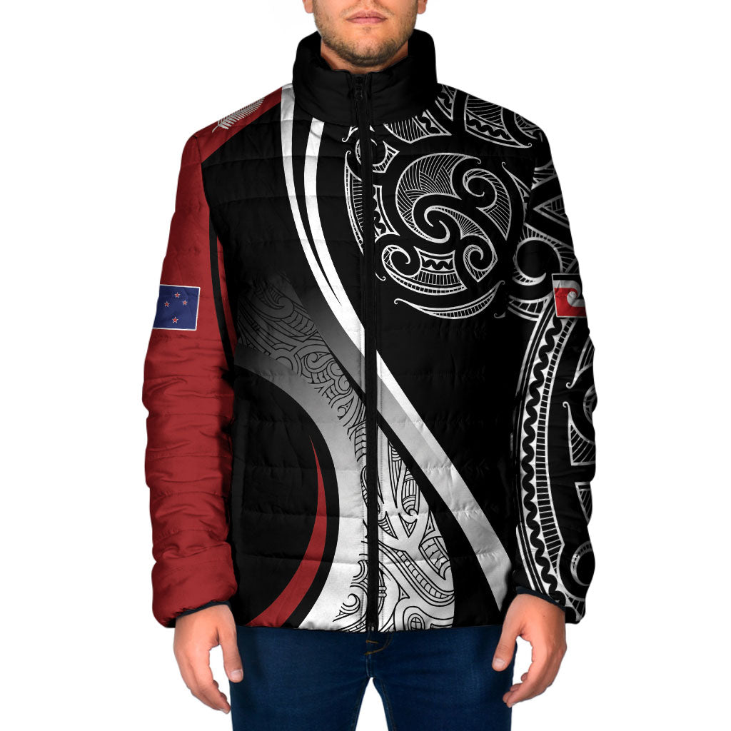 Aotearoa Maori Rugby Custom Padded Jacket Kapa O Pango LT7 Men Black - Polynesian Pride