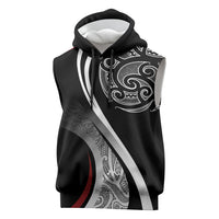 Aotearoa Maori Rugby Custom Sleeveless Hoodie Kapa O Pango LT7 Black - Polynesian Pride