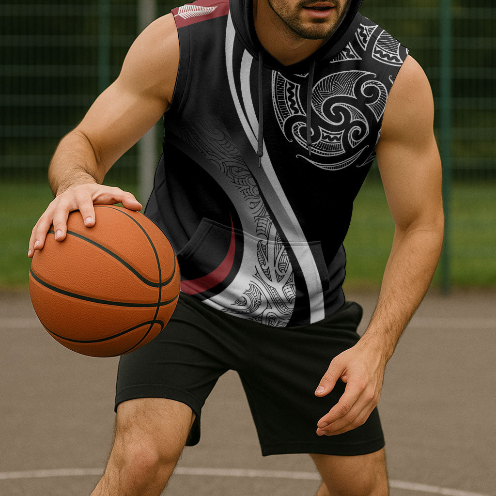 Aotearoa Maori Rugby Custom Sleeveless Hoodie Kapa O Pango LT7 - Polynesian Pride