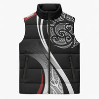 Aotearoa Maori Rugby Custom Sleeveless Puffer Jacket Kapa O Pango LT7 Unisex Black - Polynesian Pride