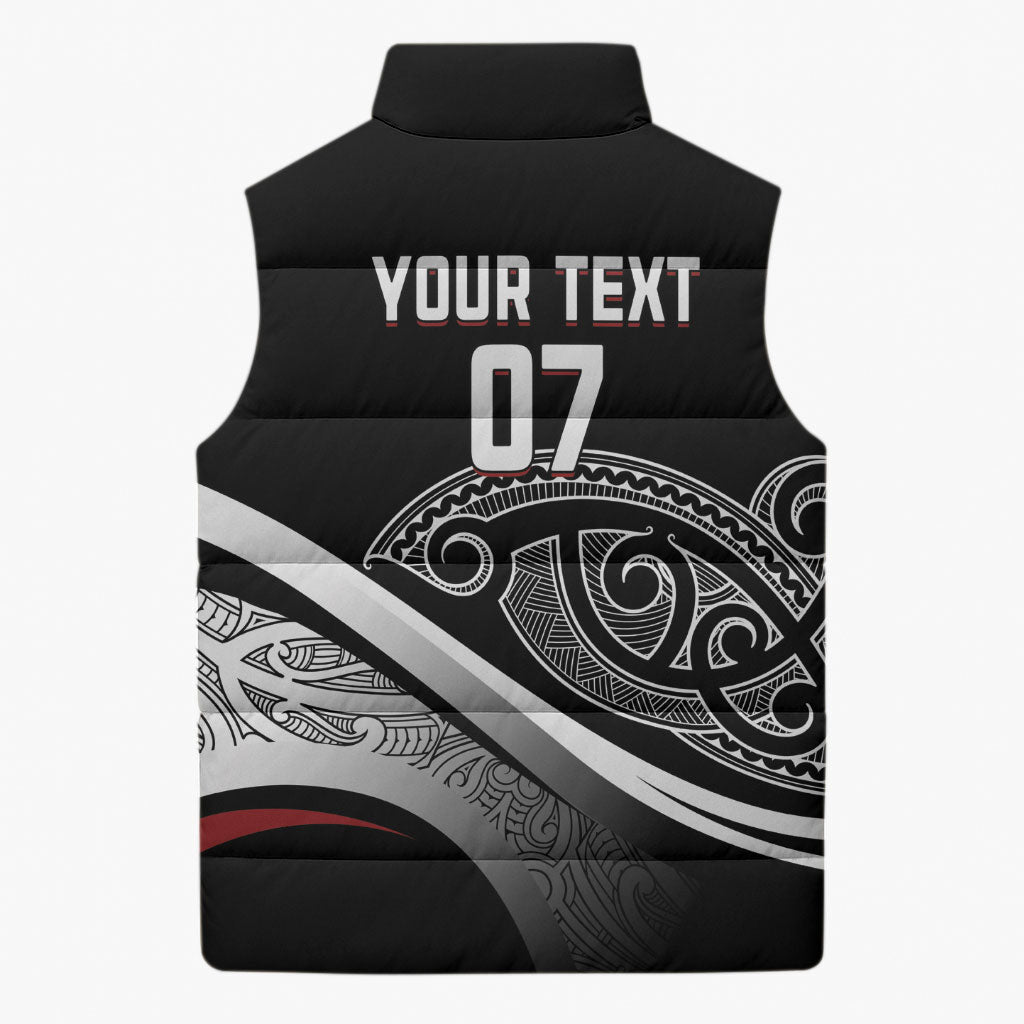 Aotearoa Maori Rugby Custom Sleeveless Puffer Jacket Kapa O Pango LT7 - Polynesian Pride