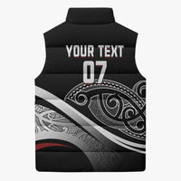 Aotearoa Maori Rugby Custom Sleeveless Puffer Jacket Kapa O Pango LT7 - Polynesian Pride