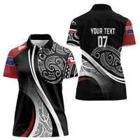 Aotearoa Maori Rugby Custom Women Polo Shirt Kapa O Pango LT7 - Polynesian Pride