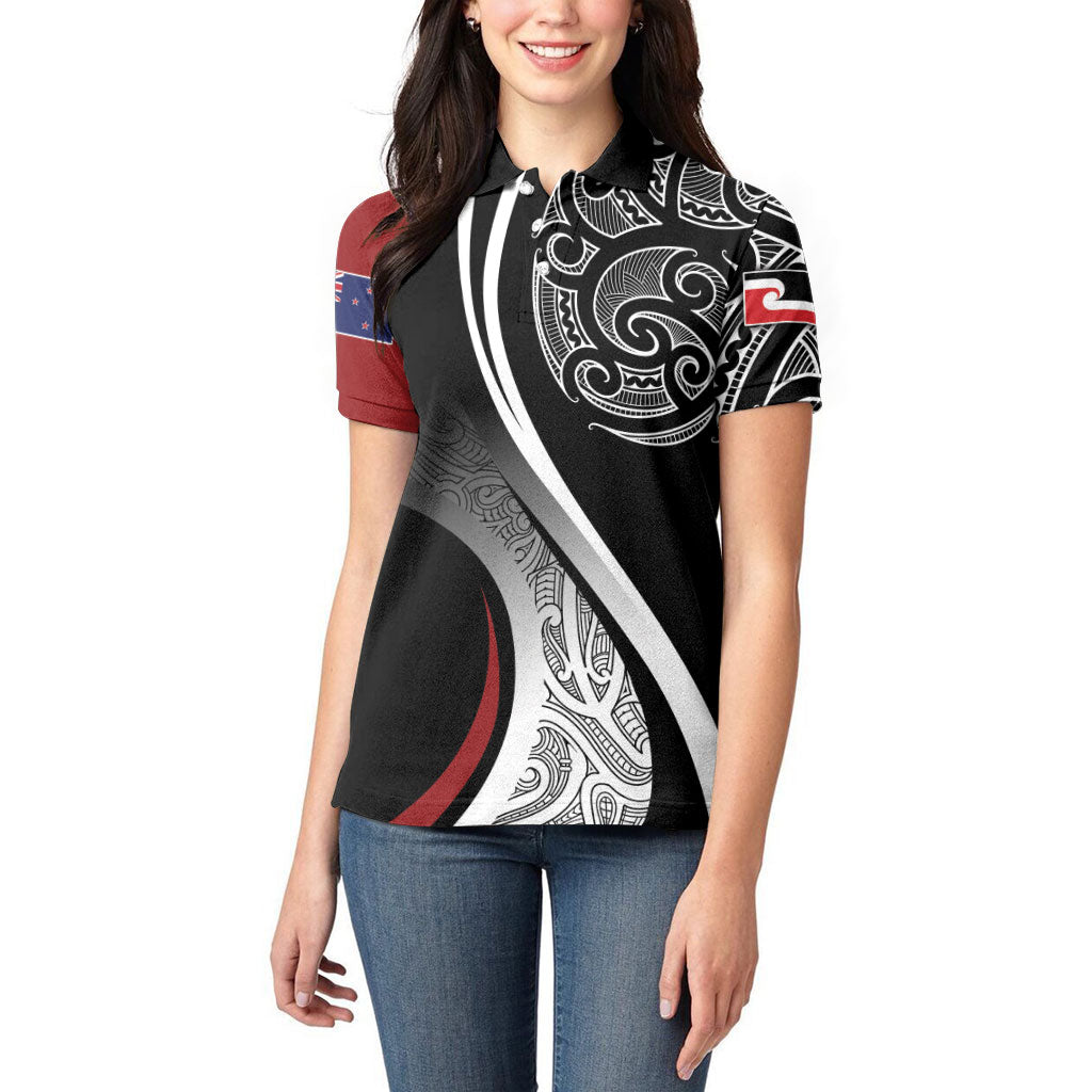 Aotearoa Maori Rugby Custom Women Polo Shirt Kapa O Pango LT7 - Polynesian Pride
