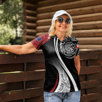 Aotearoa Maori Rugby Custom Women Polo Shirt Kapa O Pango LT7 - Polynesian Pride