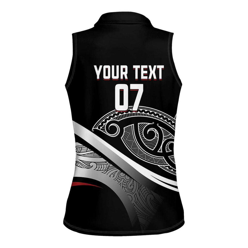 Aotearoa Maori Rugby Custom Women Sleeveless Polo Shirt Kapa O Pango LT7 - Polynesian Pride