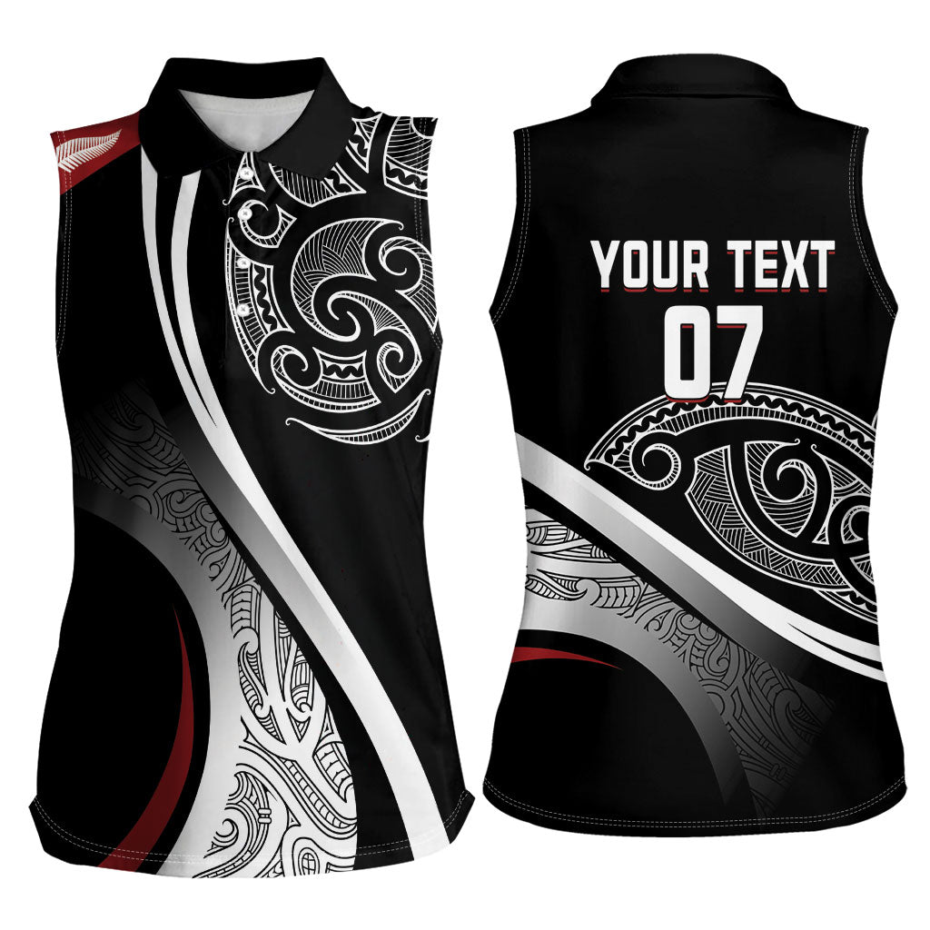 Aotearoa Maori Rugby Custom Women Sleeveless Polo Shirt Kapa O Pango LT7 - Polynesian Pride