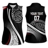 Aotearoa Maori Rugby Custom Women Sleeveless Polo Shirt Kapa O Pango LT7 - Polynesian Pride
