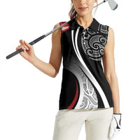 Aotearoa Maori Rugby Custom Women Sleeveless Polo Shirt Kapa O Pango LT7 - Polynesian Pride